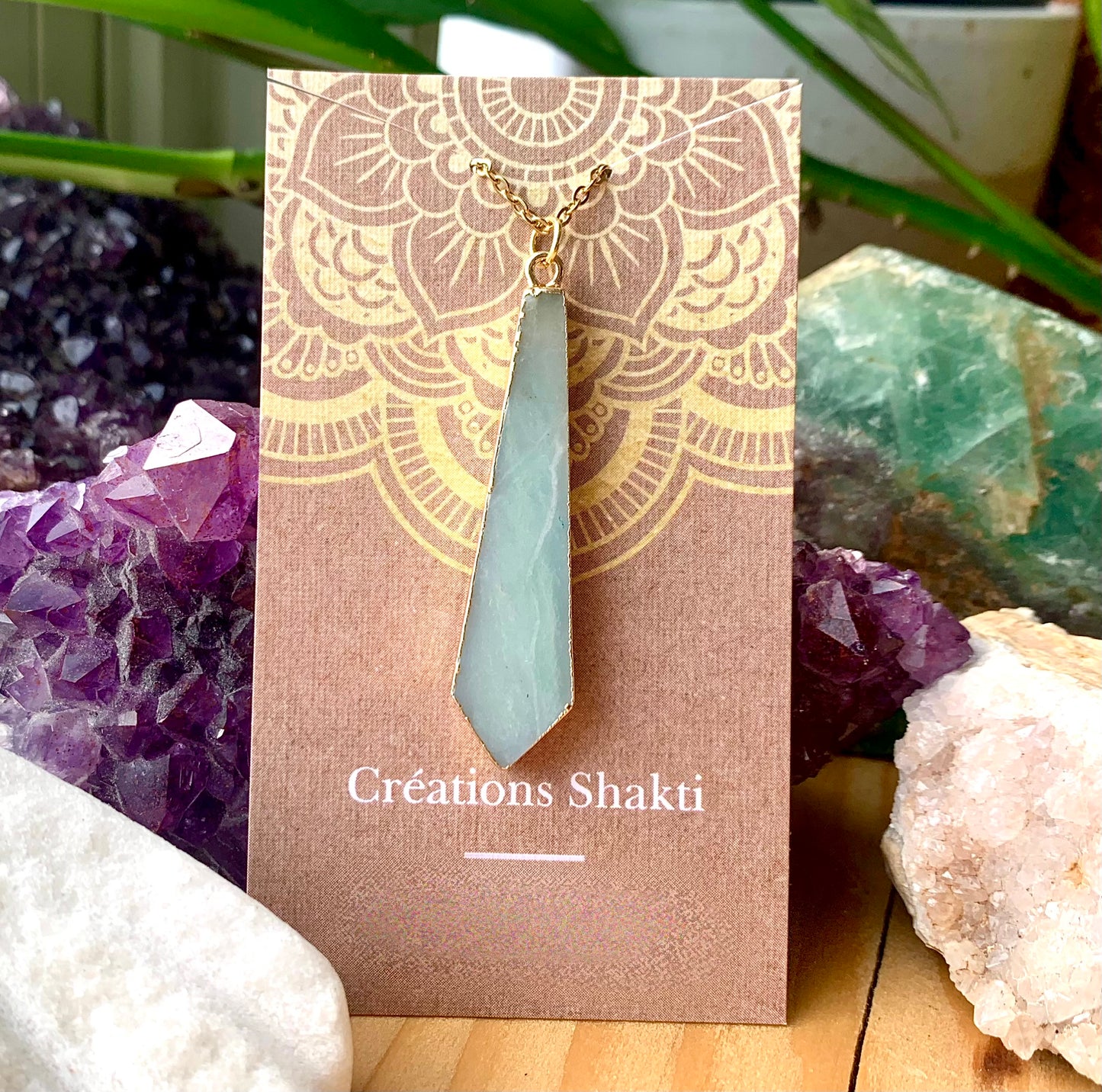 pendentif en amazonite fait à la main